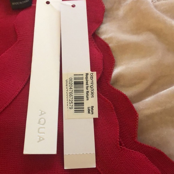 Bloomingdales Brand NWT Aqua Flat Knit Red Sleeveless Fitted Dress Size XS - Picture 8 of 8